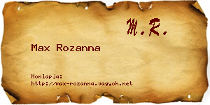 Max Rozanna névjegykártya